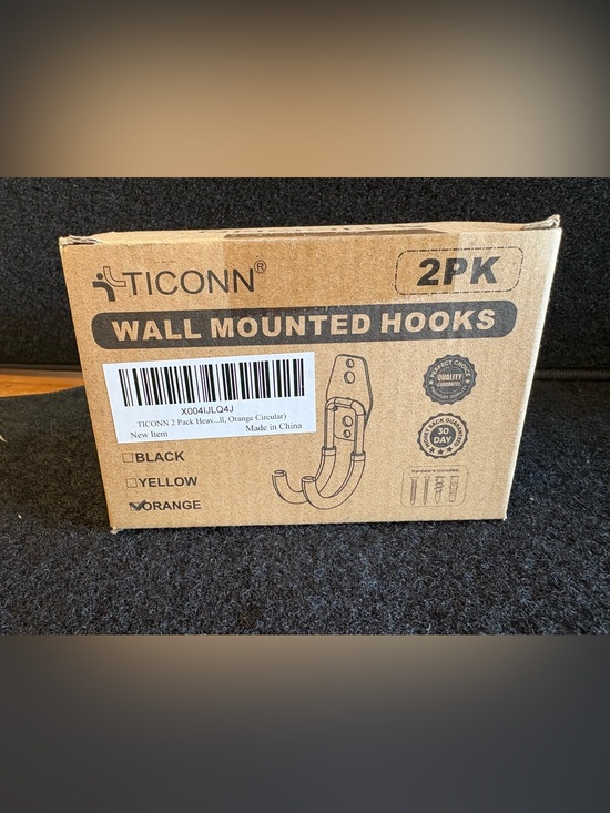 ICON Other - TICONN 2 Pack Heavy Duty Wall Mounted Hooks Orange NEW